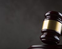 Wooden gavel - law and auction concept